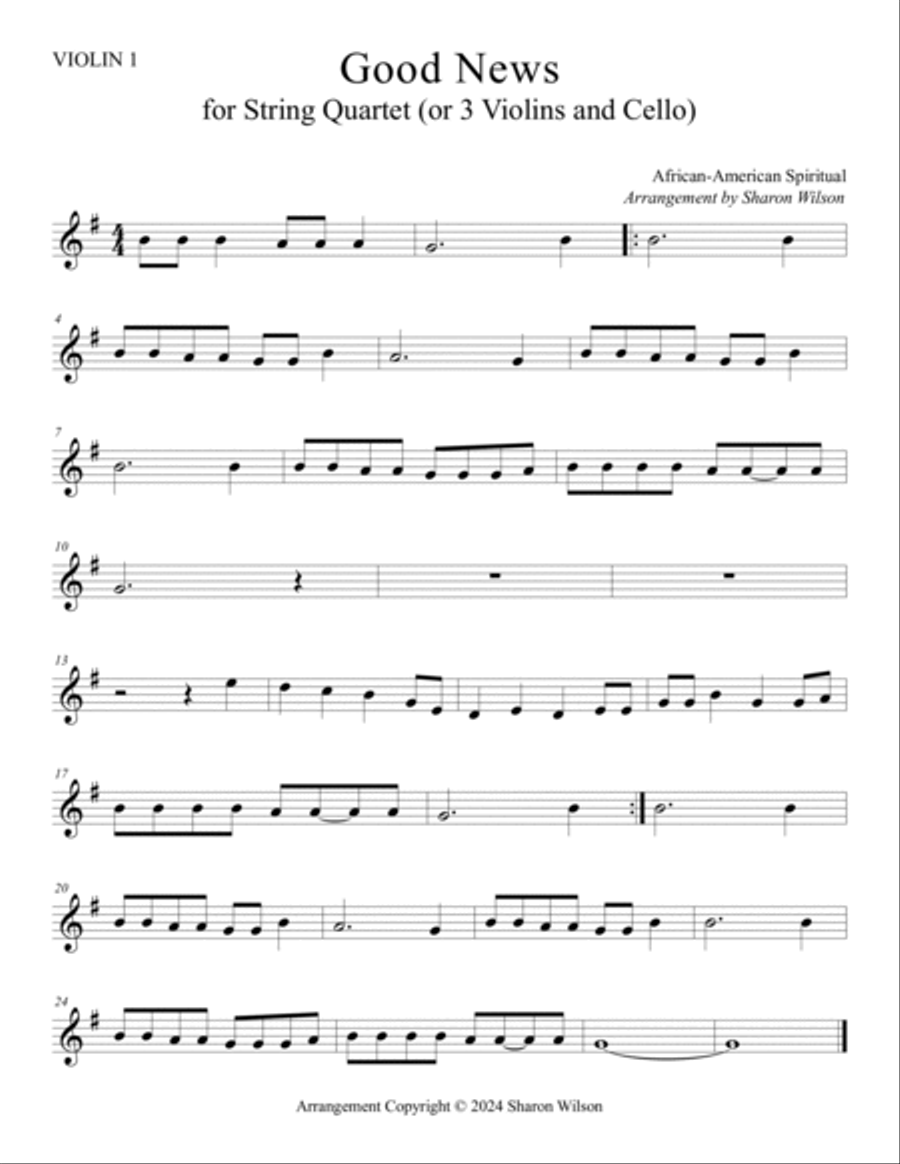 Songs of Heaven (A collection of 5 hymns and spirituals for String Quartet) String Quartet scores gallery preview page 4