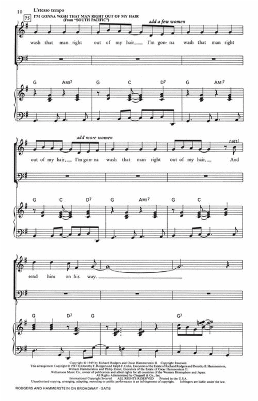 Rodgers and Hammerstein on Broadway (Medley) 4-Part scores gallery preview page 5