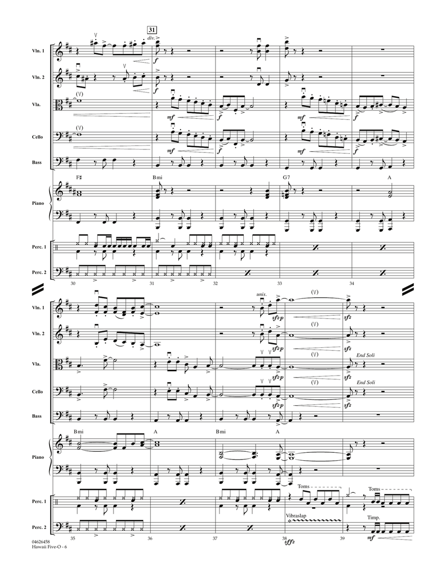 Hawaii Five-O - Full Score Orchestra scores gallery preview page 5