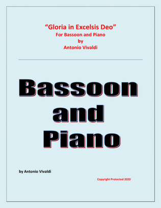 Book cover for Gloria In Excelsis Deo - Bassoon and Piano - Advanced Intermediate - Chamber music