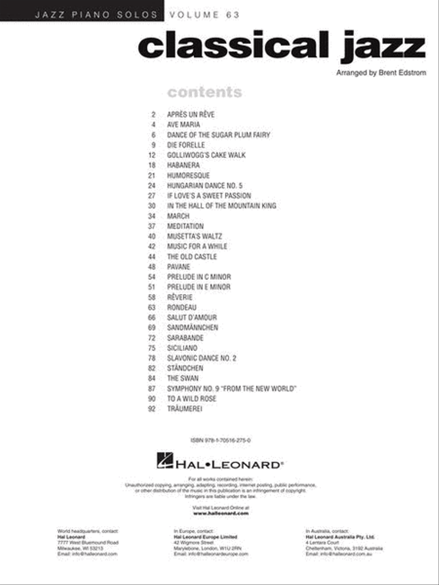 Classical Jazz Piano Solo scores gallery preview page 3