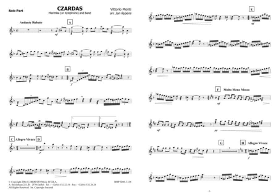 Czardas For Xylophone Concert Band scores gallery preview page 2