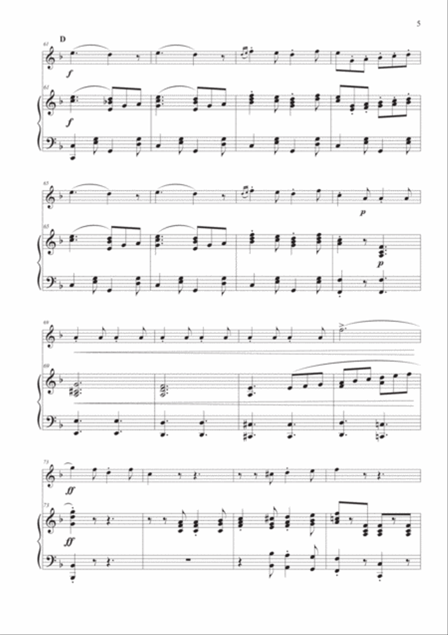 Funiculì Funiculà for Violin and Piano Violin Solo scores gallery preview page 5