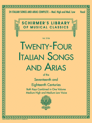 Book cover for 24 Italian Songs & Arias Complete