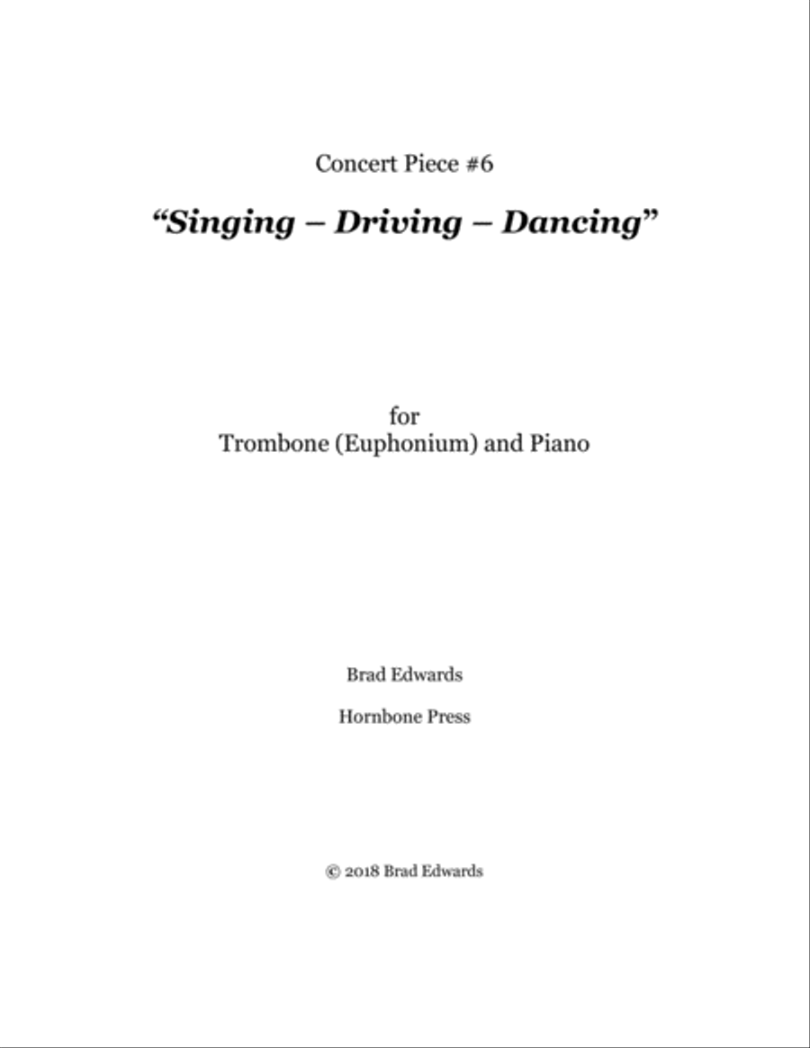 Concert Piece #6: Singing – Driving – Dancing Trombone Solo scores gallery preview page 1