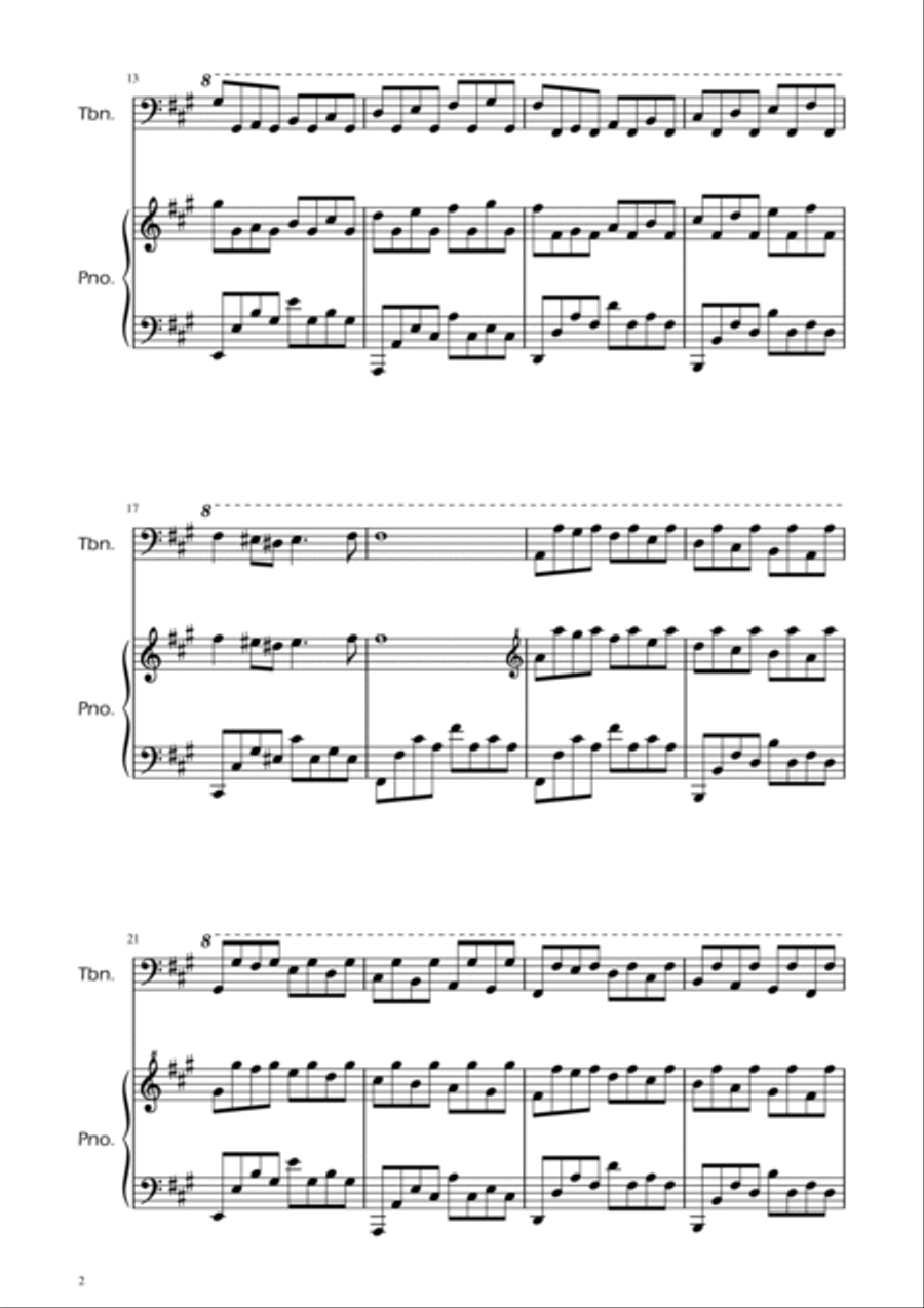 Passacaglia - Handel/Halvorsen - Trombone Solo w/ Piano Chamber Music scores gallery preview page 5