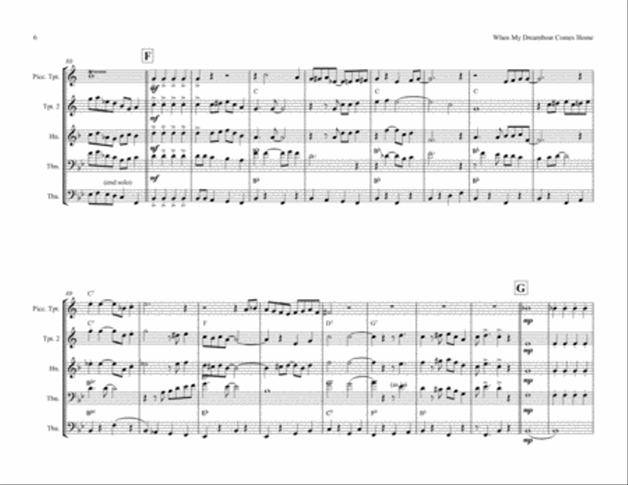 When My Dream Boat Comes Home Trumpet Duet scores gallery preview page 6