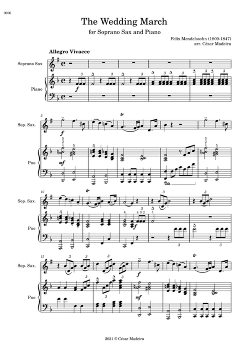 The Wedding March - Soprano Sax and Piano (Full Score) image number null