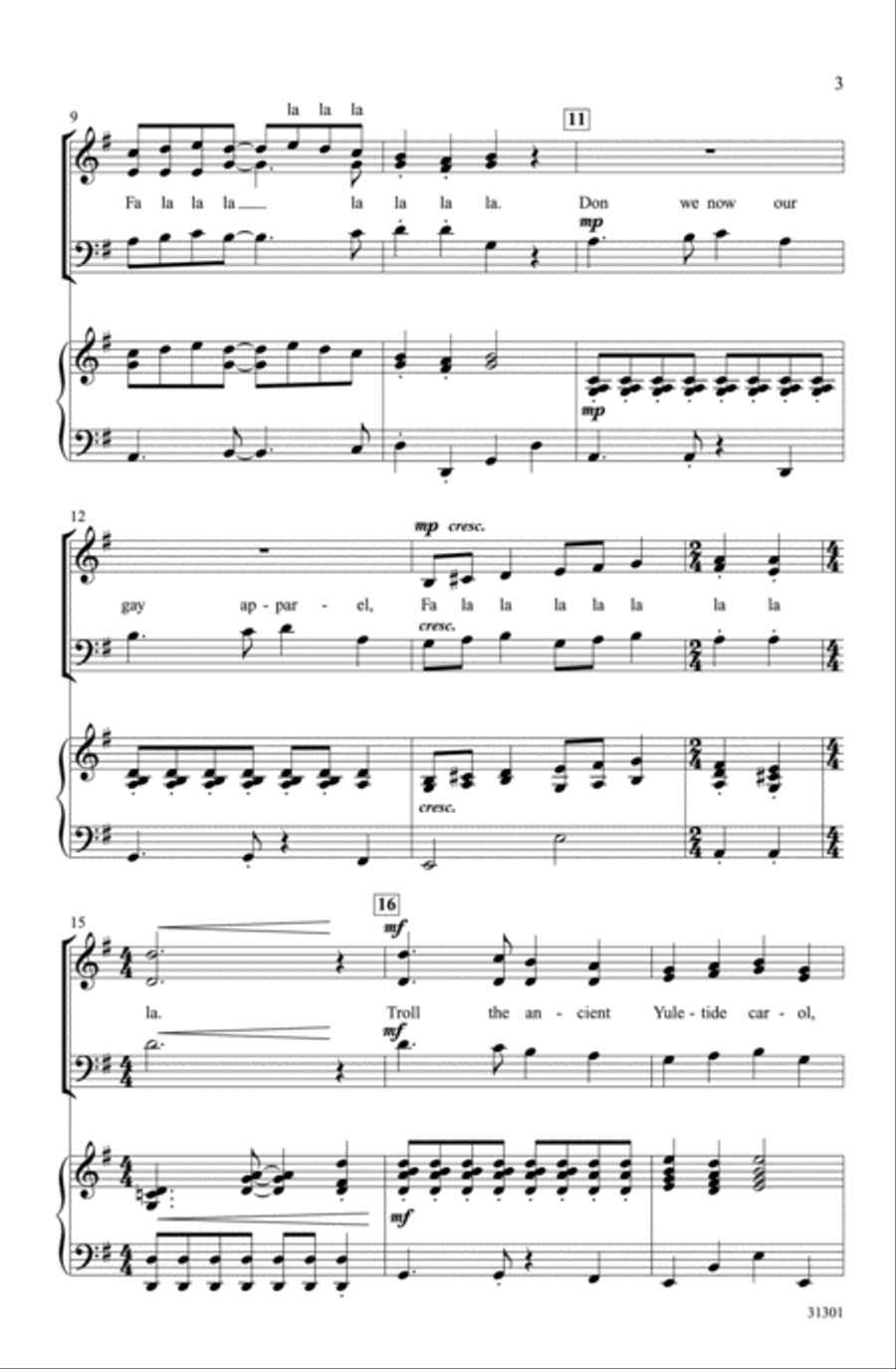 Three English Carols 3-Part scores gallery preview page 3