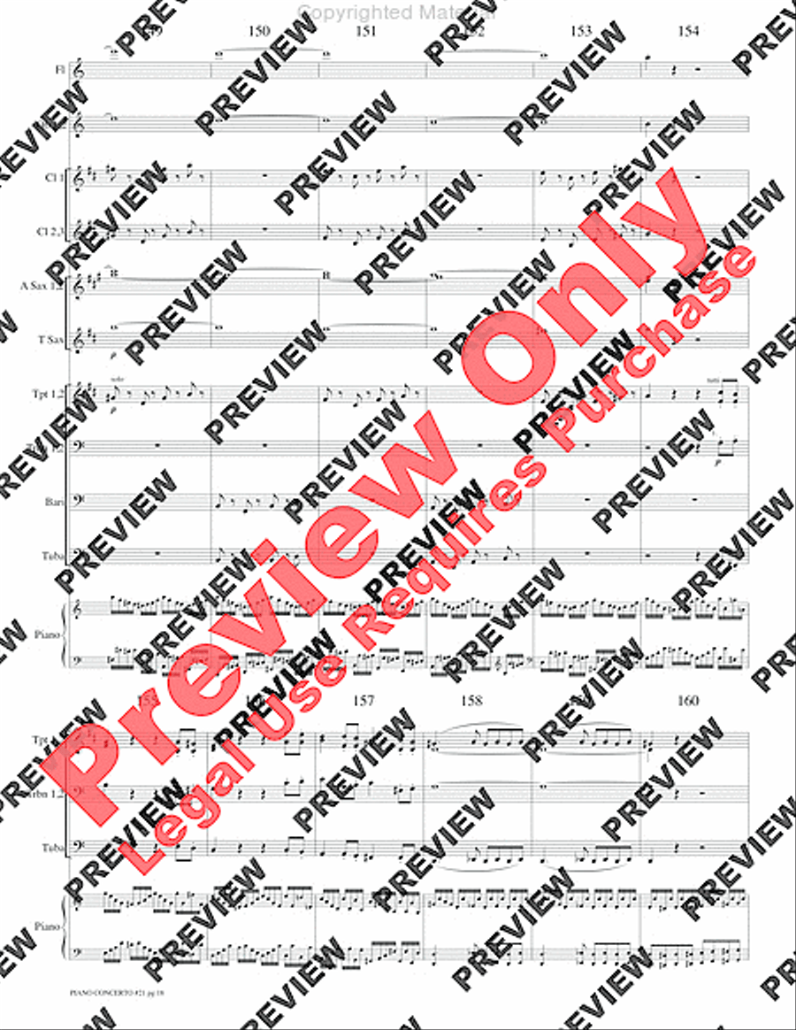 Piano Concerto No. 21, K. 467 (Movement I) Concert Band scores gallery preview page 21