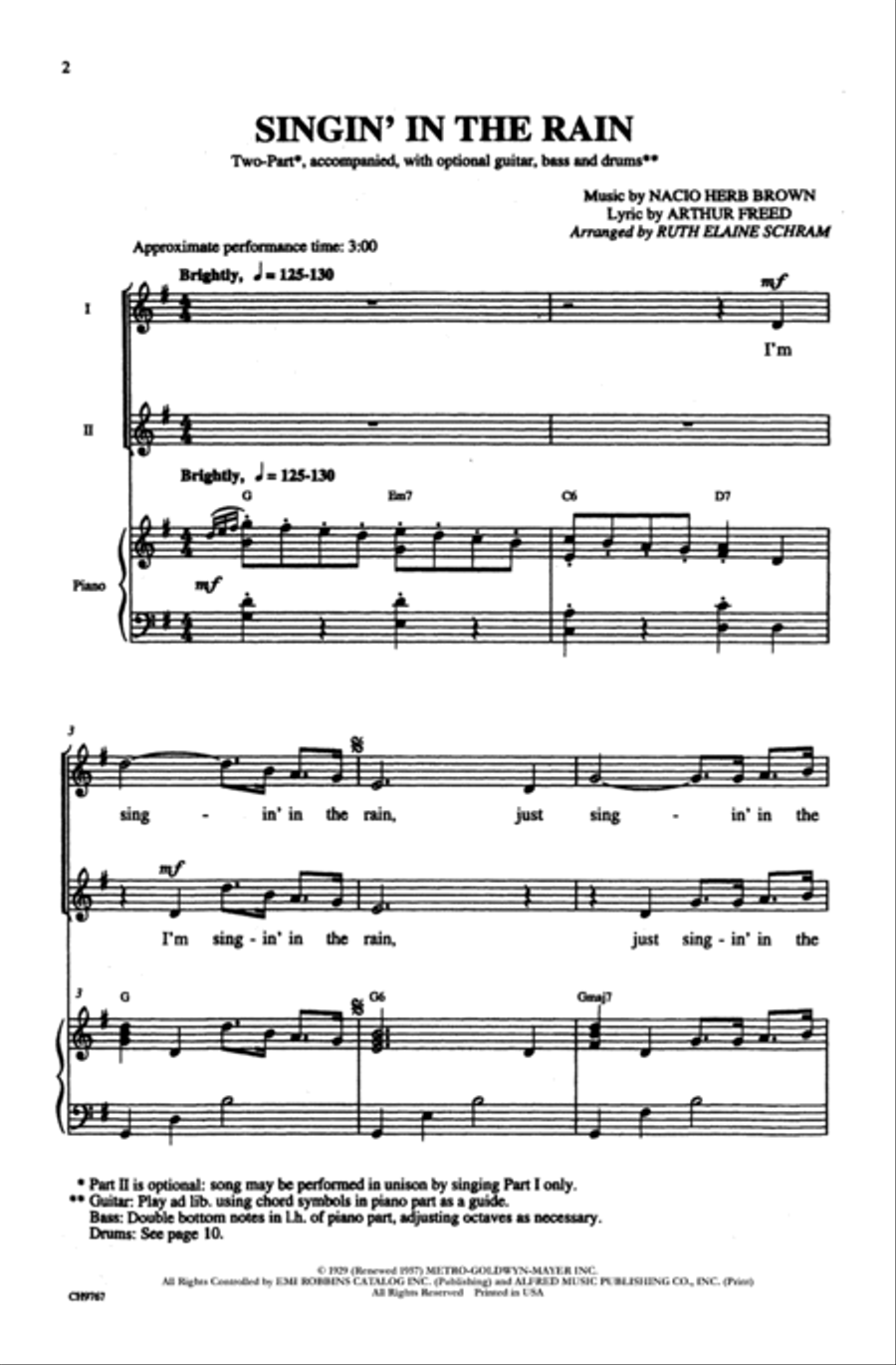 Singin' in the Rain Singin' in the Rain 2-Part scores gallery preview page 2