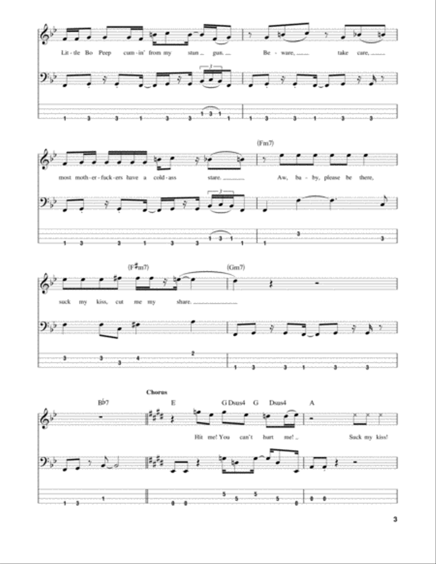 Suck My Kiss Suck My Kiss Guitar Tablature scores gallery preview page 3