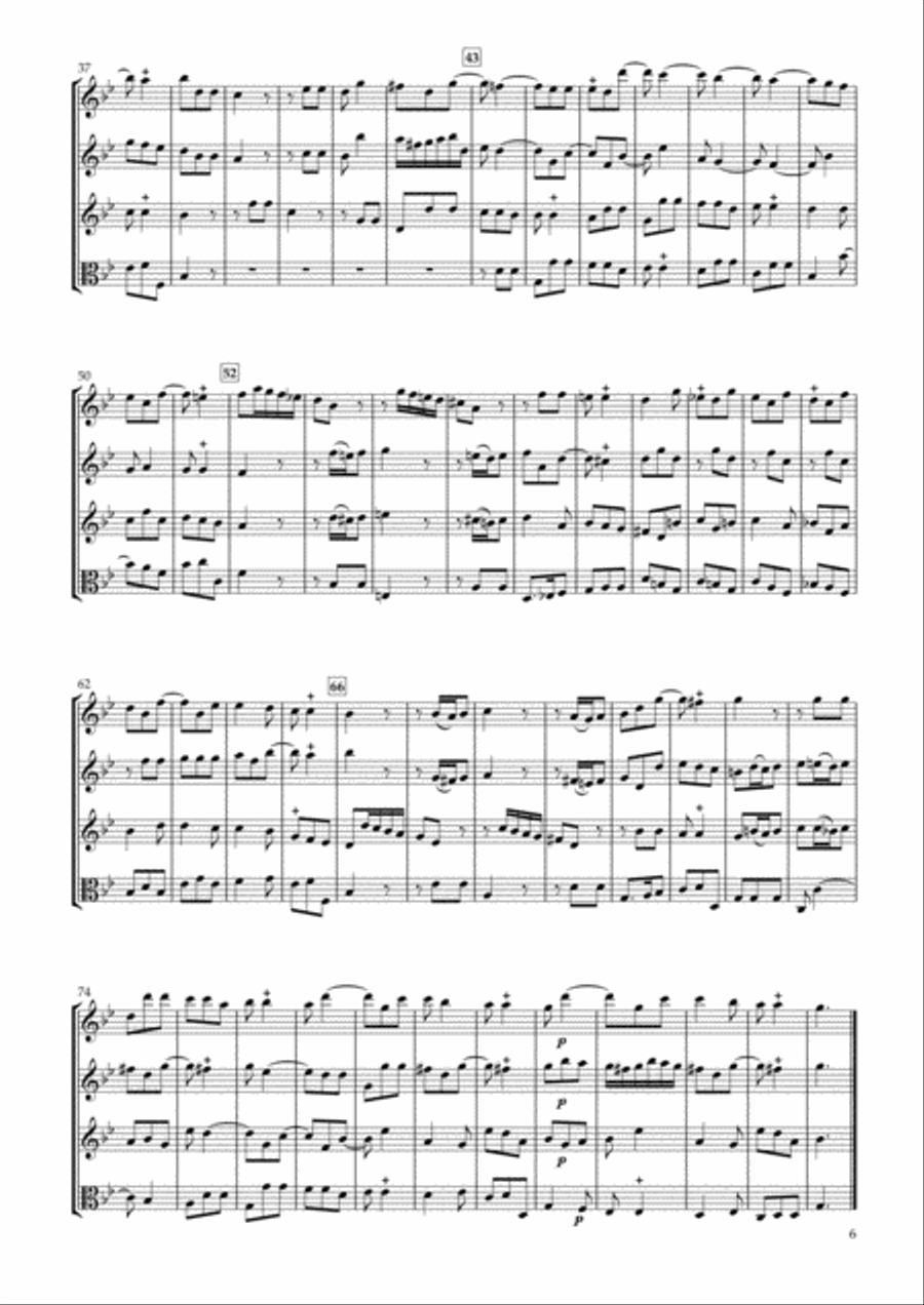 Sonata Op.34-1 for Three Violins & Viola String Duet scores gallery preview page 6