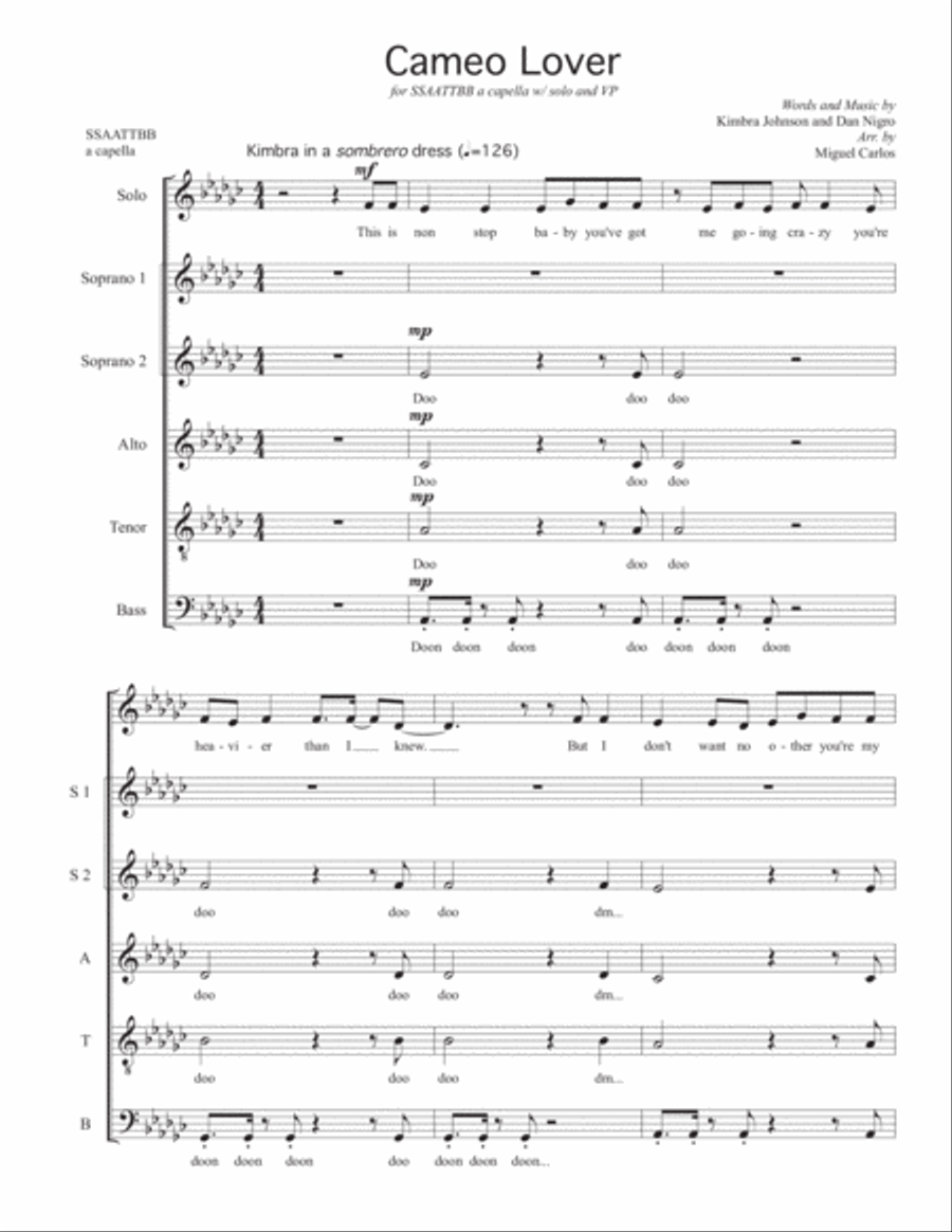 Cameo Lover 4-Part scores gallery preview page 1