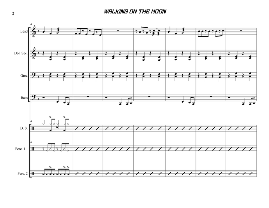 Walking On The Moon Steel Drum Band scores gallery preview page 2
