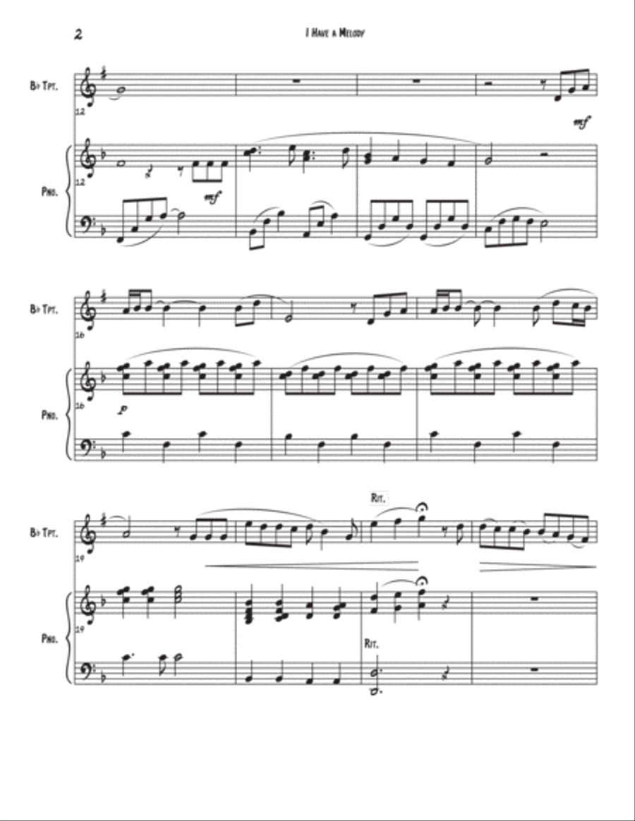 I Have A Melody Trumpet Solo scores gallery preview page 3