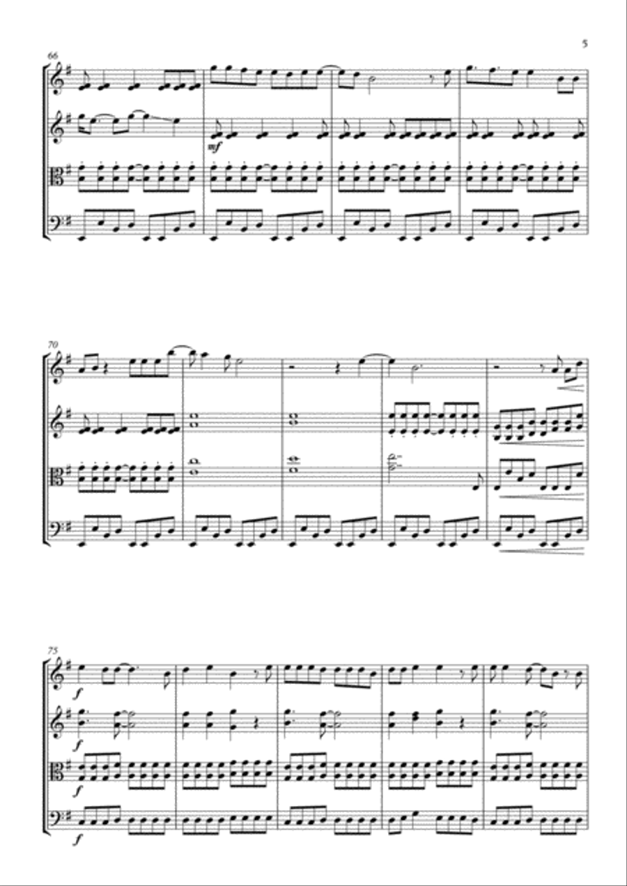 Livin' On A Prayer String Quartet scores gallery preview page 5