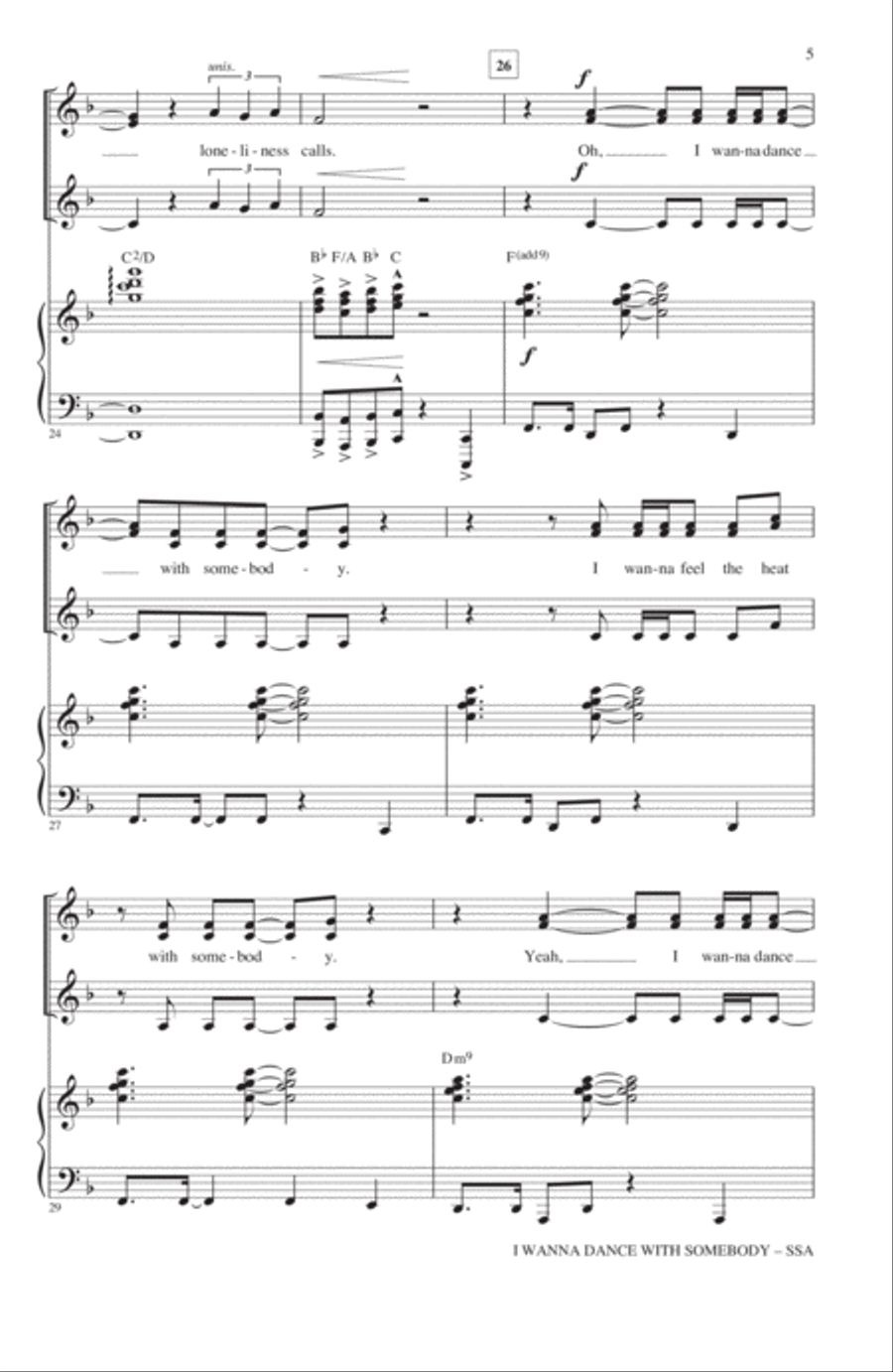 I Wanna Dance With Somebody SSA scores gallery preview page 4