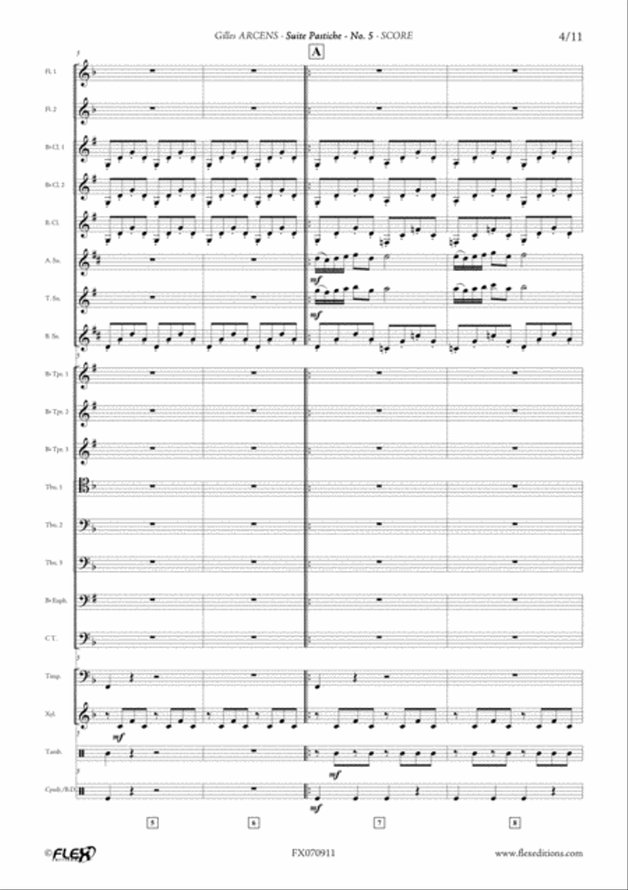 Suite Pastiche: No. 5 Concert Band scores gallery preview page 4