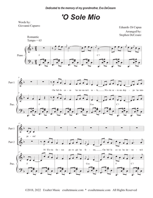 O Sole Mio (for 2-part choir) (Easy Choir Version)