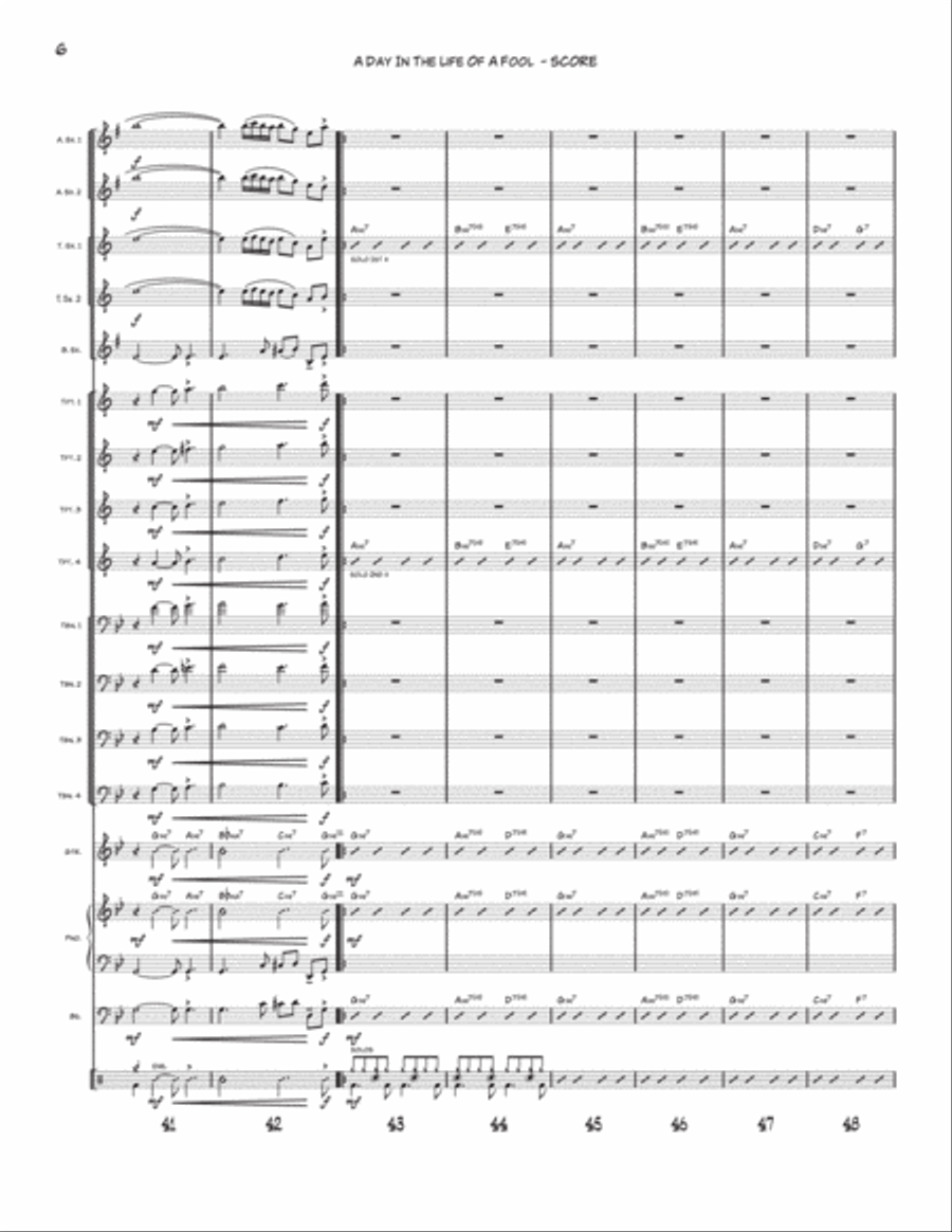 A Day In The Life Of A Fool (manha De Carnaval) Jazz Ensemble scores gallery preview page 6