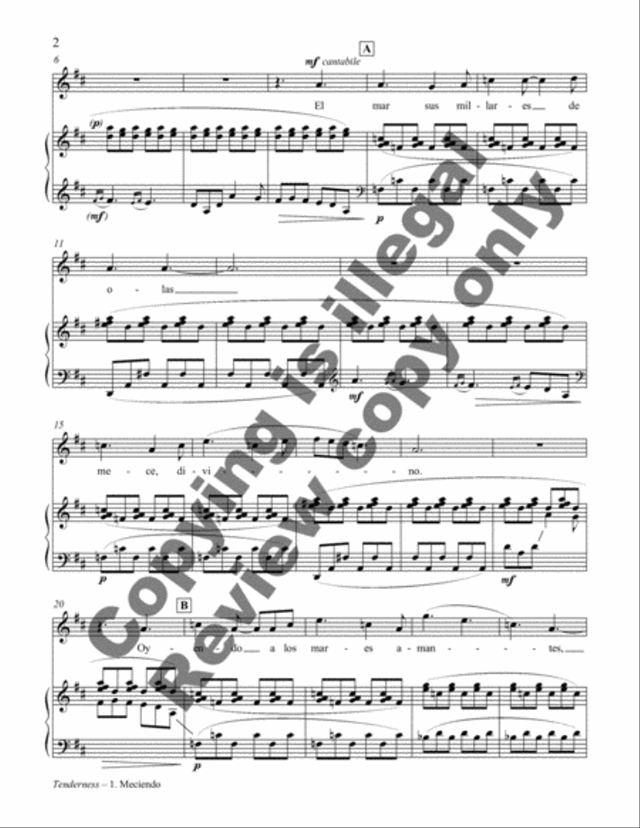 La Ternura Piano, Vocal scores gallery preview page 17
