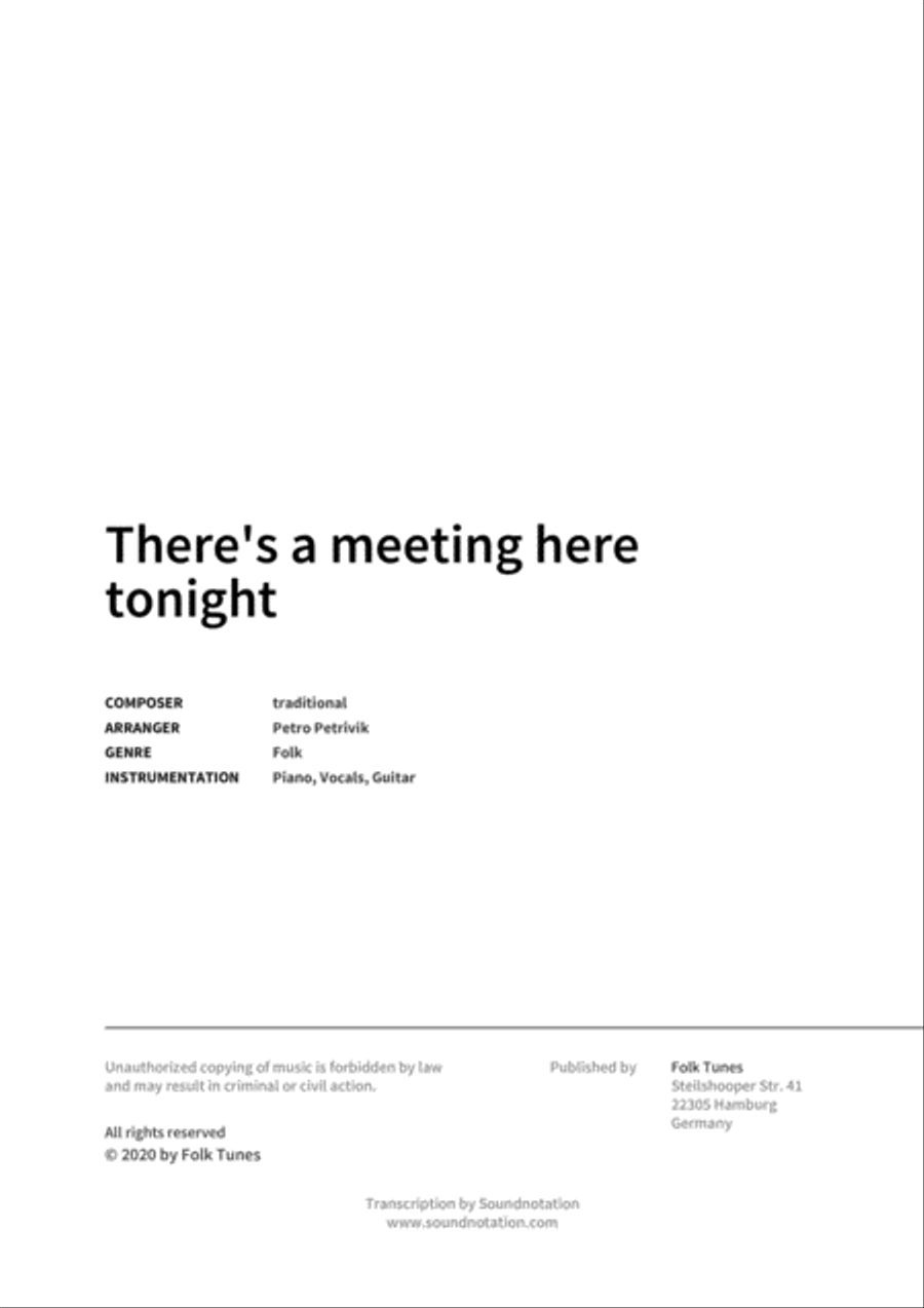 There's a meeting here tonight Piano, Vocal, Guitar scores gallery preview page 2