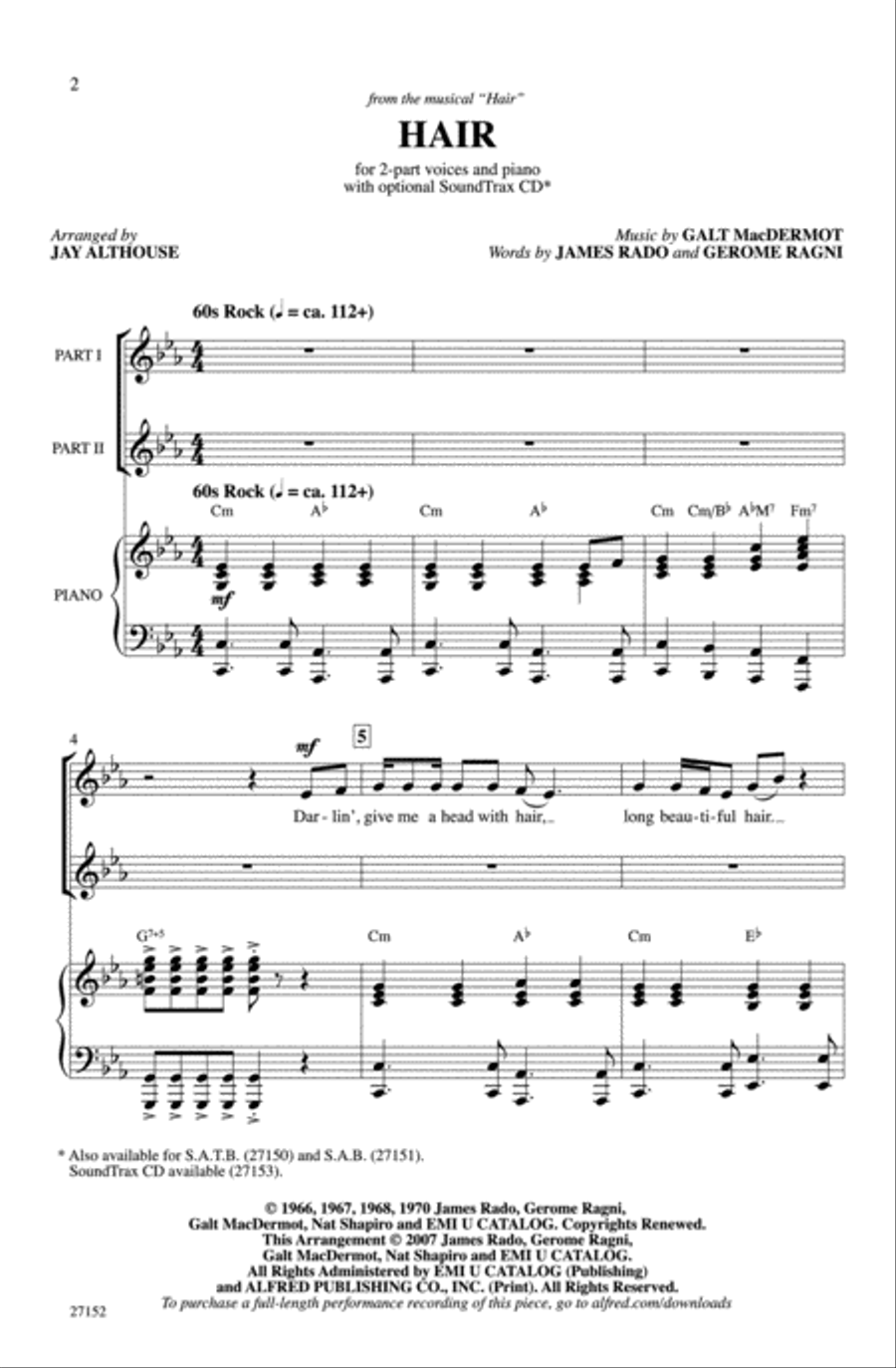 Hair 2-Part scores gallery preview page 2