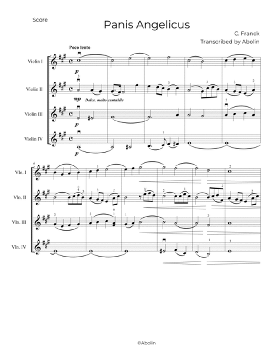 Franck: Panis Angelicus - for Violin Quartet image number null