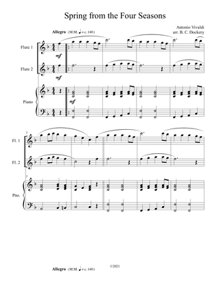 Spring from the Four Seasons (Flute Duet) with piano accompaniment