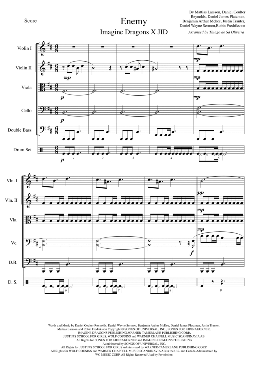 Enemy String Quintet scores gallery preview page 1