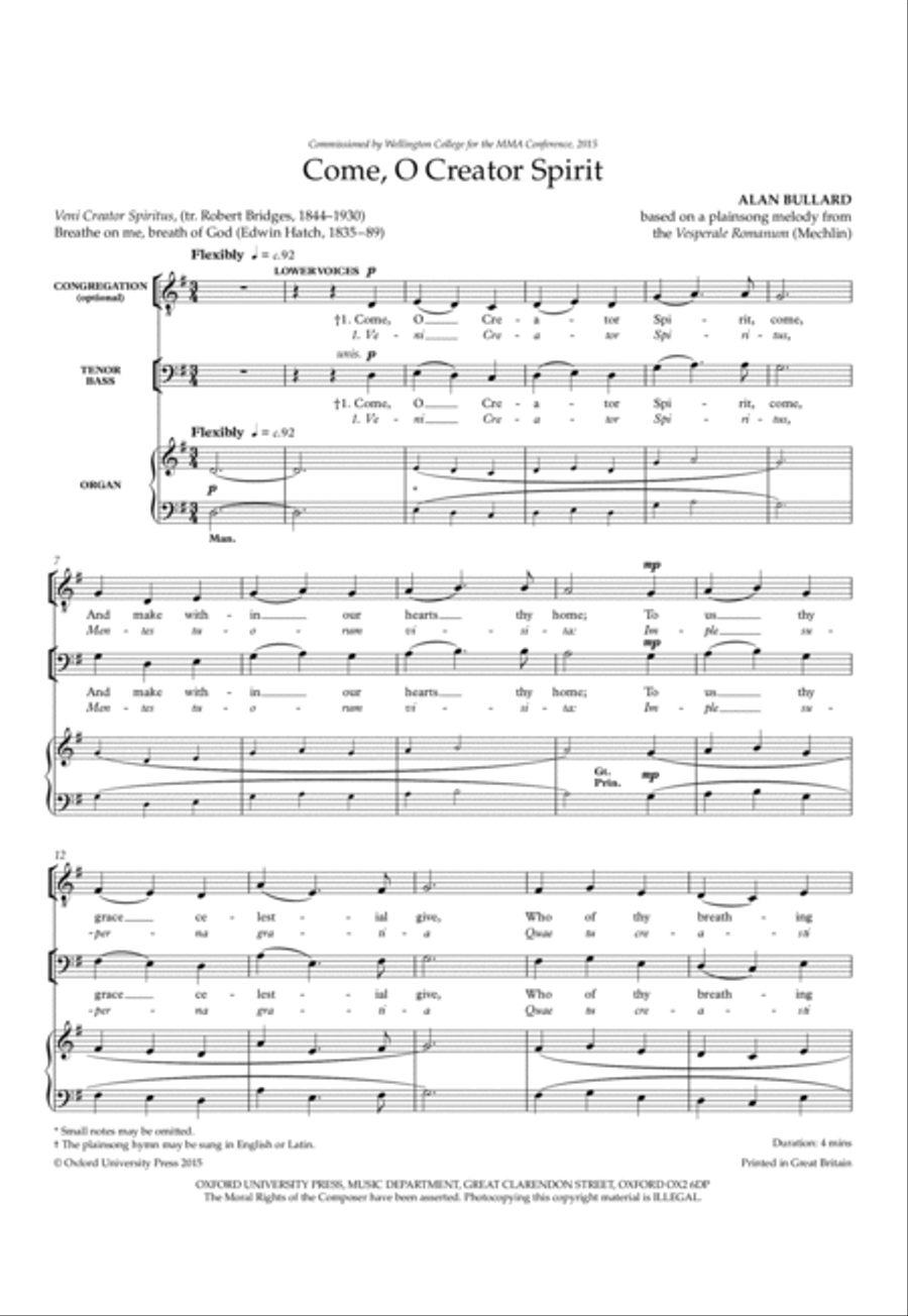 Come, O Creator Spirit 4-Part scores gallery preview page 2