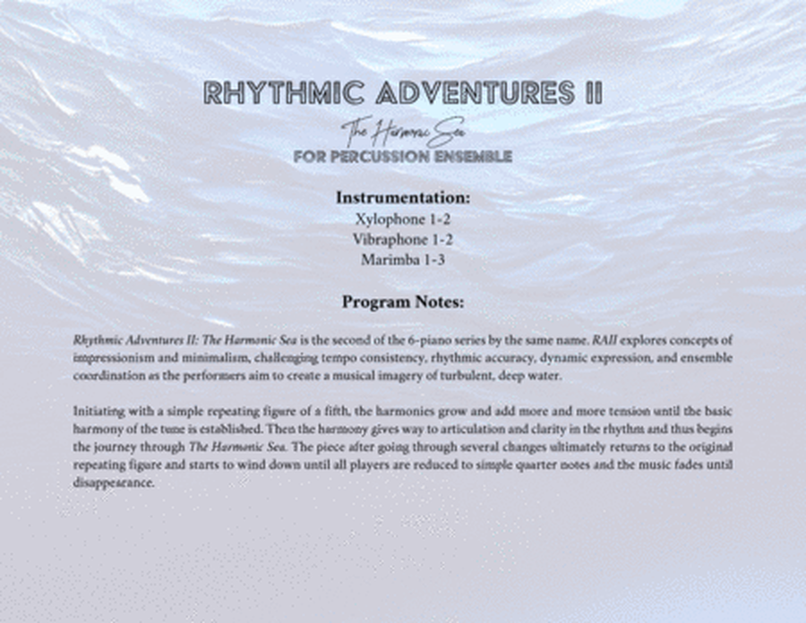 Rhythmic Adventures II (Percussion Ensemble) - Score Only image number null