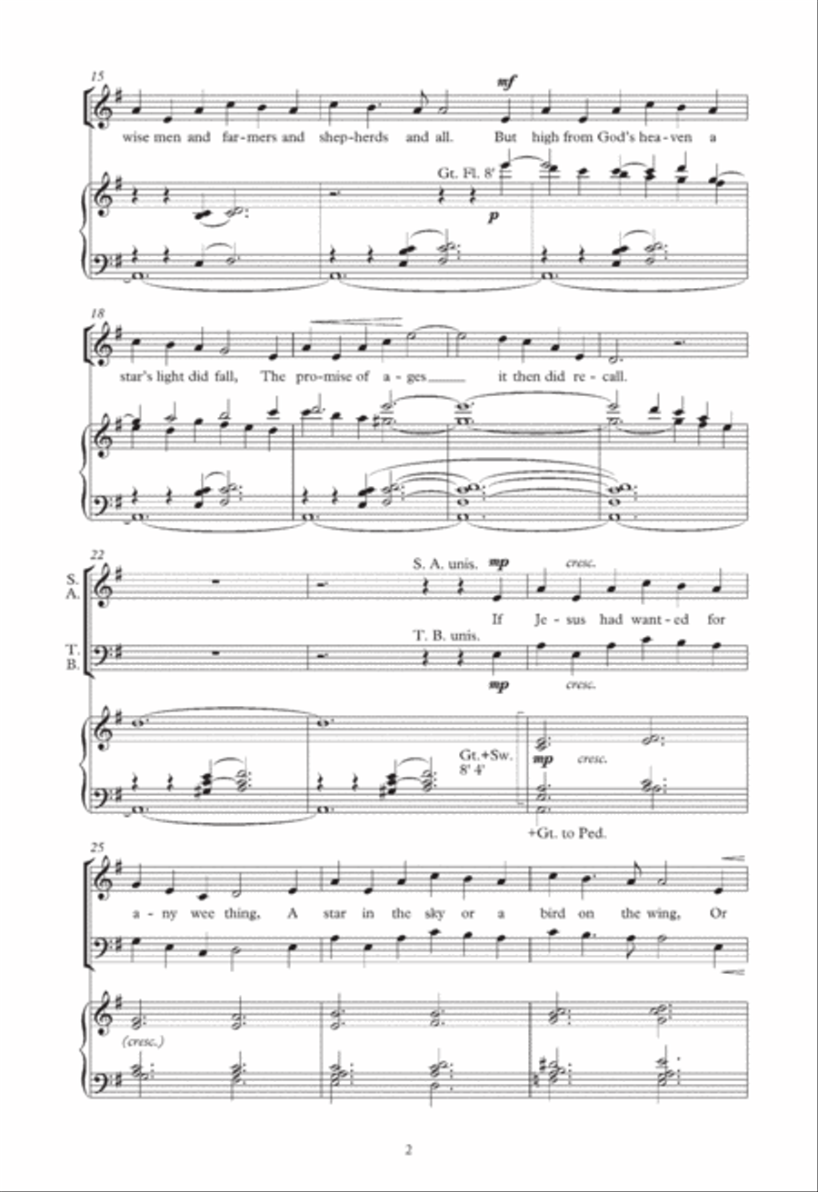 I Wonder As I Wander (arr. Matthew O'Donovan) 4-Part scores gallery preview page 2
