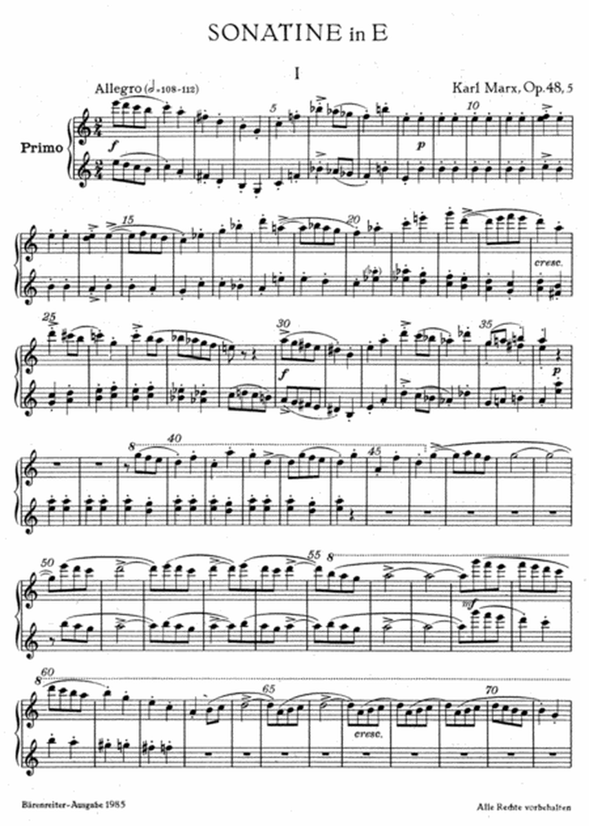 Sonatine for Piano (four hands) E major op. 48/5
