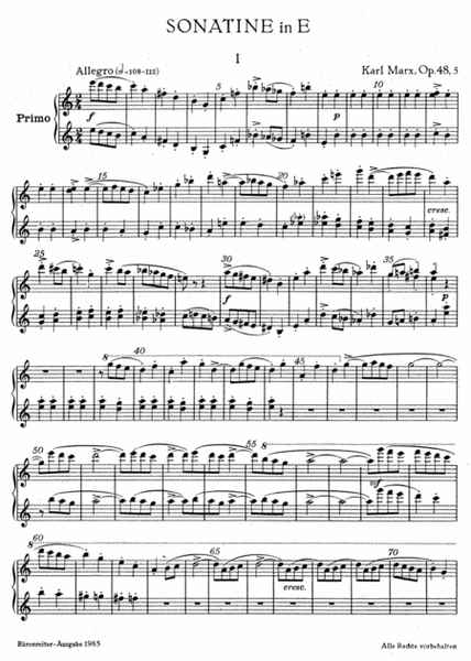 Sonatine for Piano (four hands) E major op. 48/5