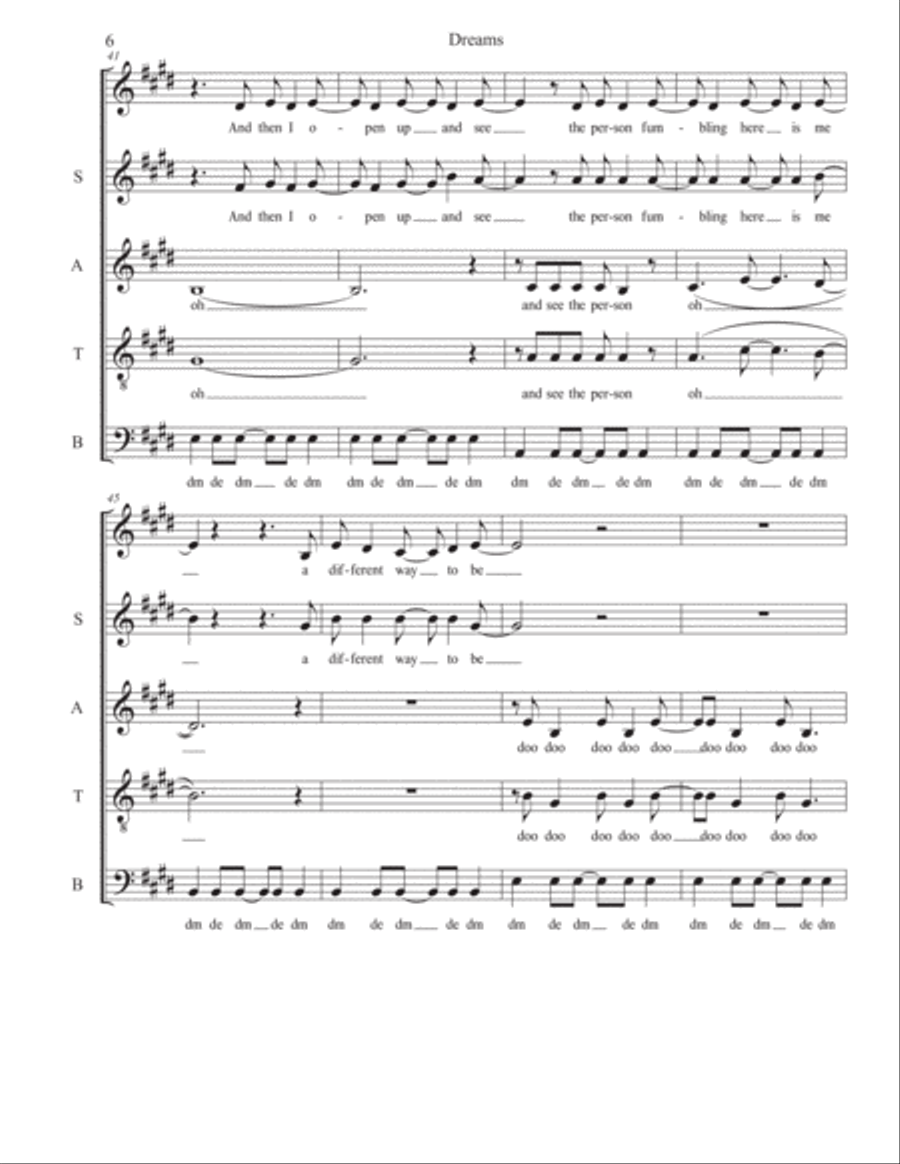 Dreams 4-Part scores gallery preview page 6
