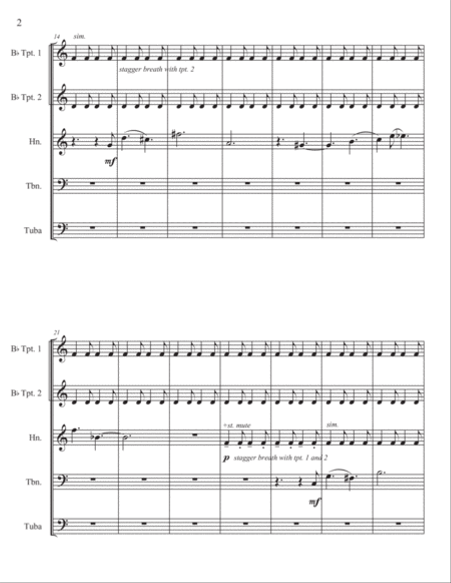 Resistance Underneath Biomechanical Sentinels Brass Ensemble scores gallery preview page 2