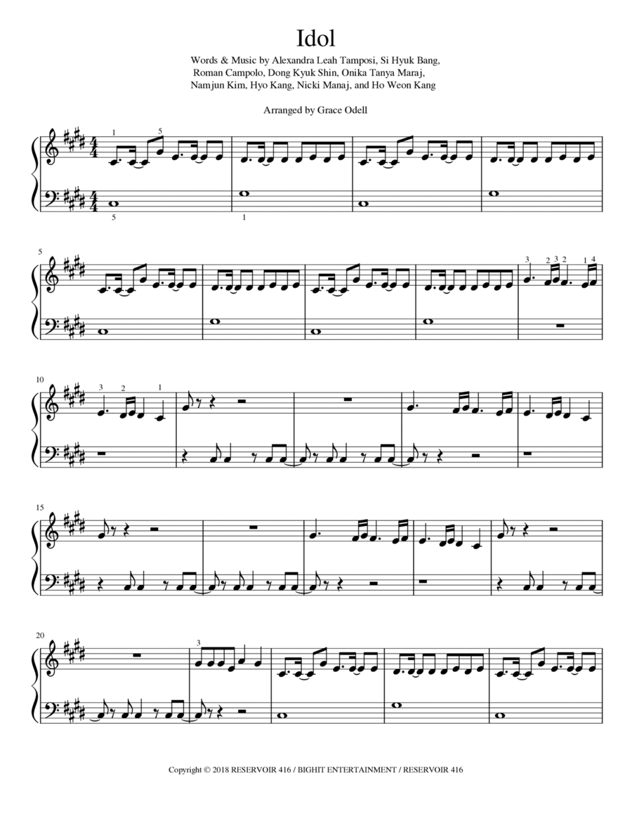 Idol Idol Piano Method scores gallery preview page 1