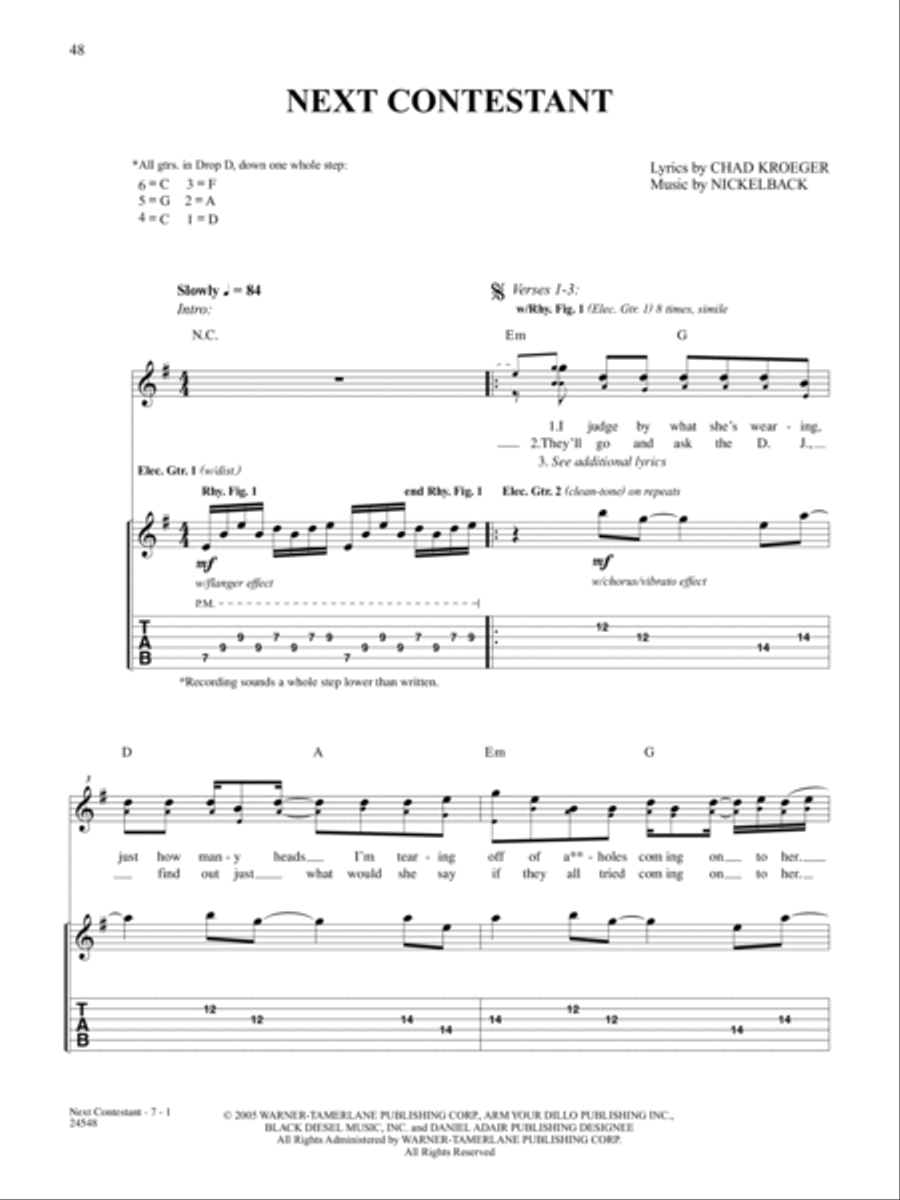 Next Contestant Guitar Tablature scores gallery preview page 1