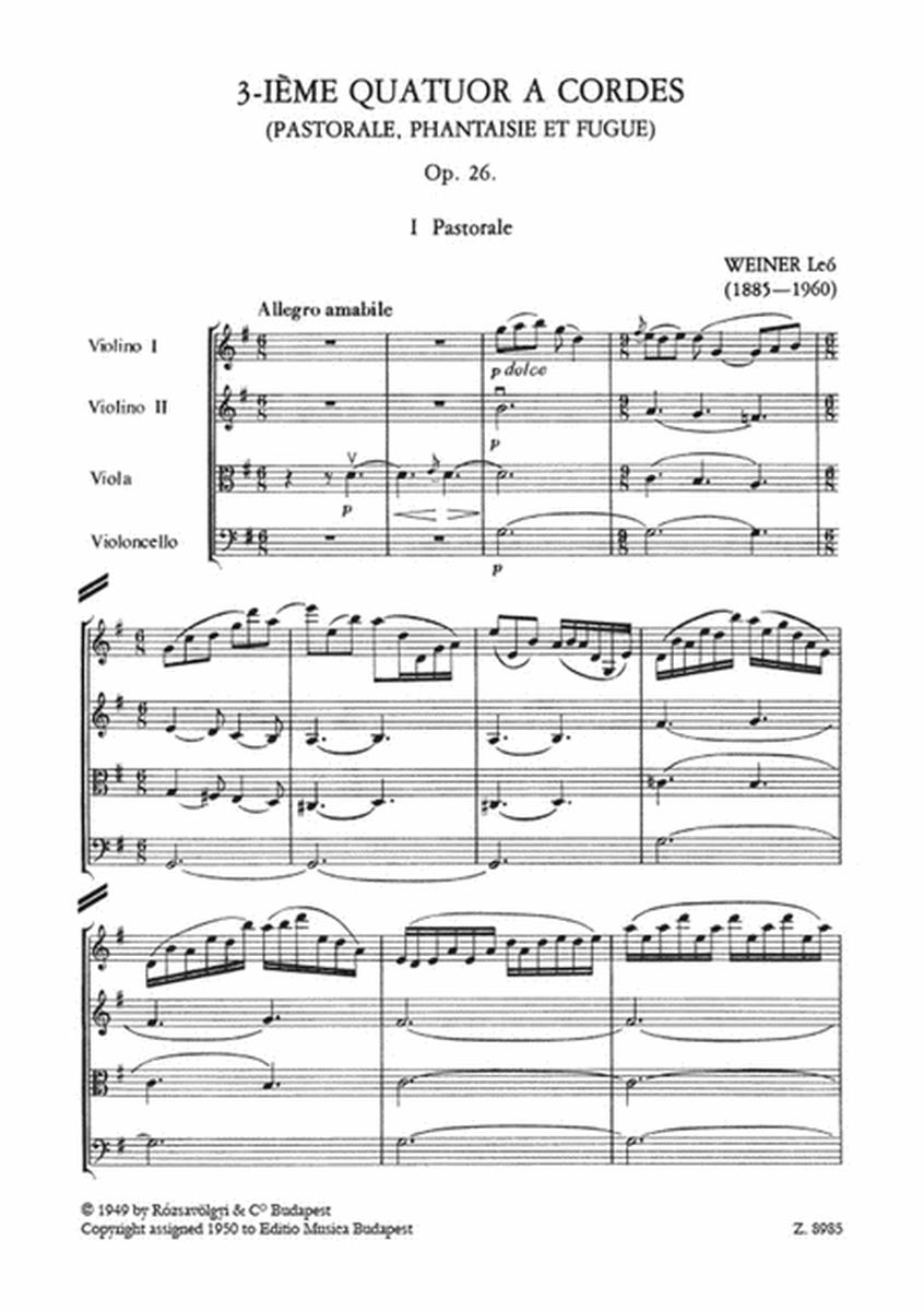 Streichquartett Nr. 3 Op. 26