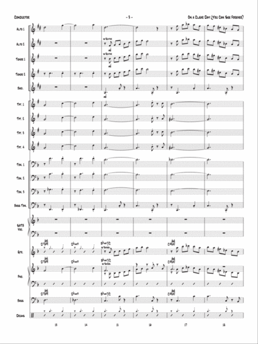 On a Clear Day (You Can See Forever) Jazz Ensemble scores gallery preview page 24