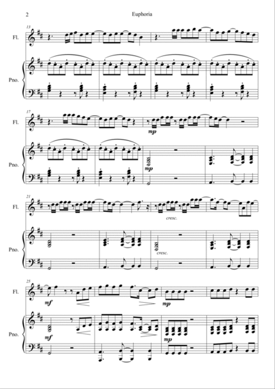 Euphoria Flute Solo scores gallery preview page 2