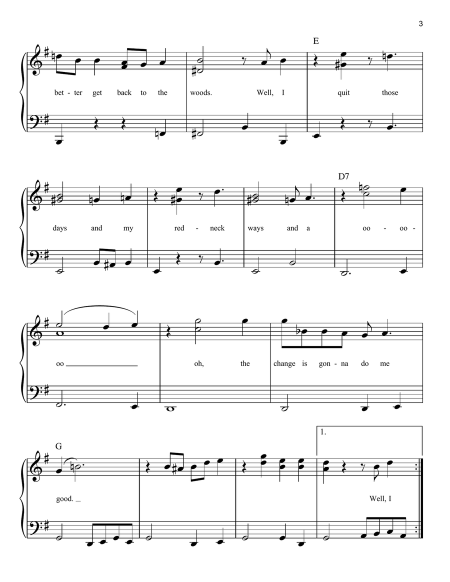 Honky Cat (from Rocketman) Easy Piano scores gallery preview page 3