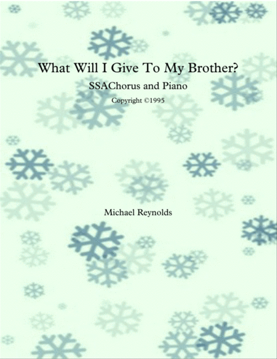 What Will I Give To My Brother? SSA scores gallery preview page 1