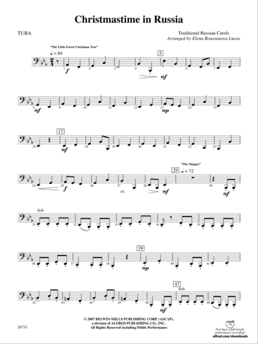 Christmastime in Russia: Tuba Concert Band scores gallery preview page 1