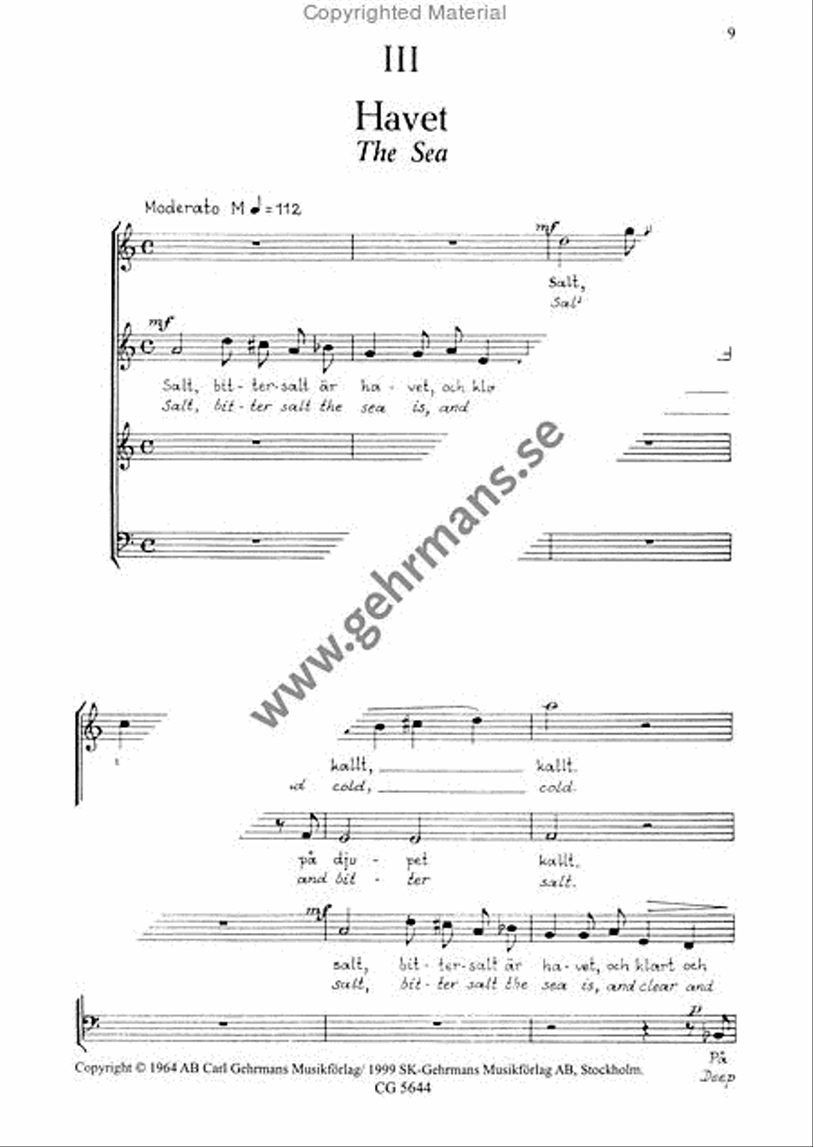 Tre dikter om havet 4-Part scores gallery preview page 6