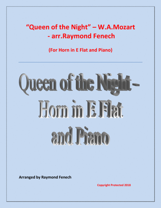 Queen of the Night - From the Magic Flute - Horn in E Flat and Piano