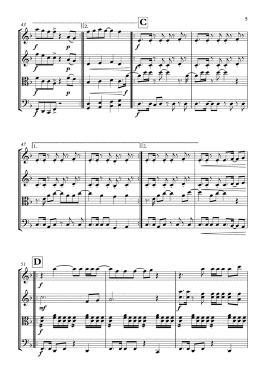 I Wanna Dance With Somebody String Quartet scores gallery preview page 6