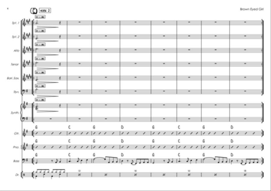 Brown Eyed Girl Jazz Ensemble scores gallery preview page 4
